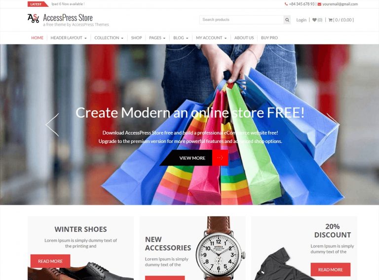 theme wordpress bán hàng miễn phí AccessPress Store