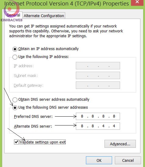 Err_Name_Not_Resolved Fix - Manually Assign DNS address