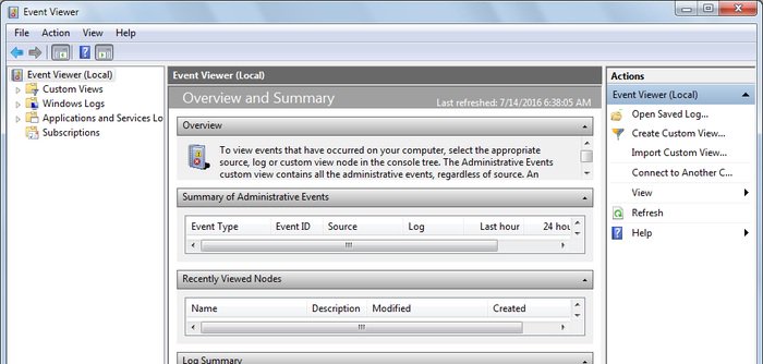 Windows Event Viewer