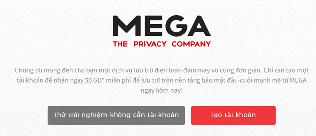 Dịch vụ lưu trữ Mega