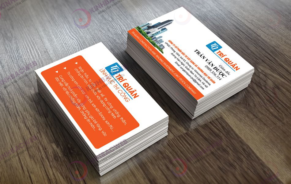 Mẫu card visit đẹp trong lĩnh vực xây dựng