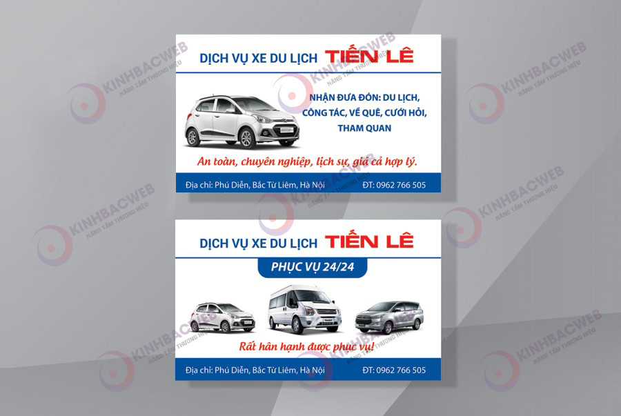 Mẫu card visit dịch vụ taxi gia đình tự lái có lái