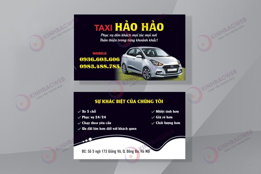 Mẫu card visit taxi gia đình