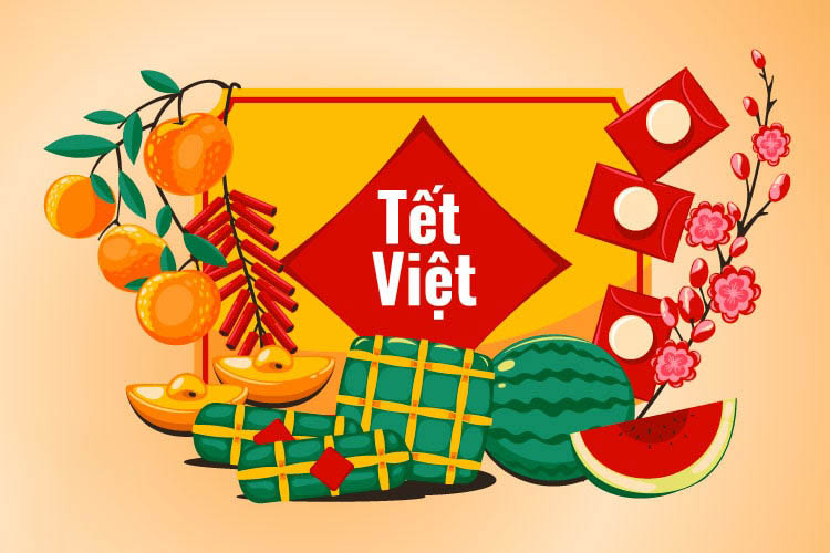 Mẫu Vector Tết Việt Đẹp