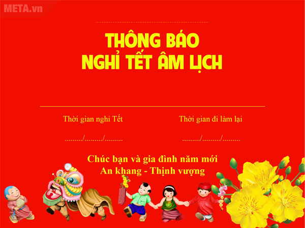 Thông báo lịch nghỉ Tết 3