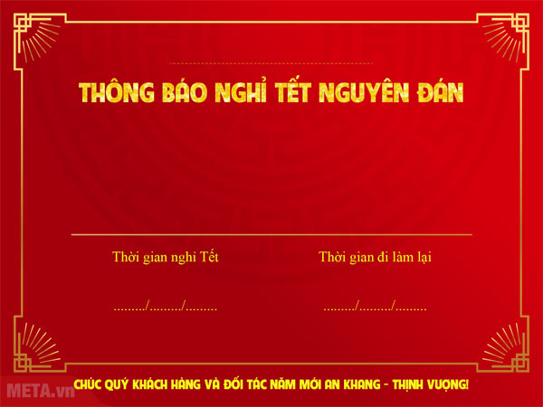 Thông báo lịch nghỉ Tết 4