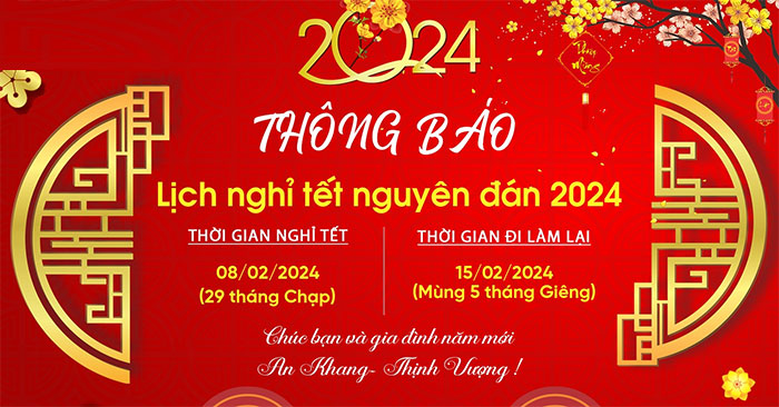 Mẫu banner thông báo nghỉ Tết âm lịch của cơ quan.