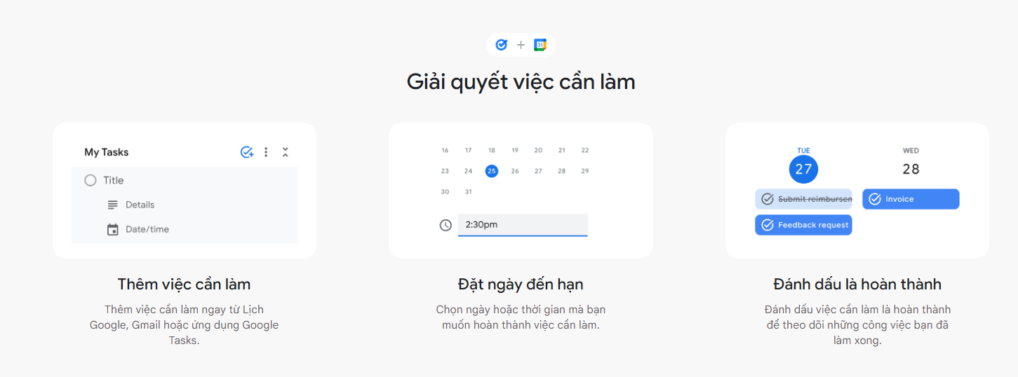 Tính năng lịch Google workspace