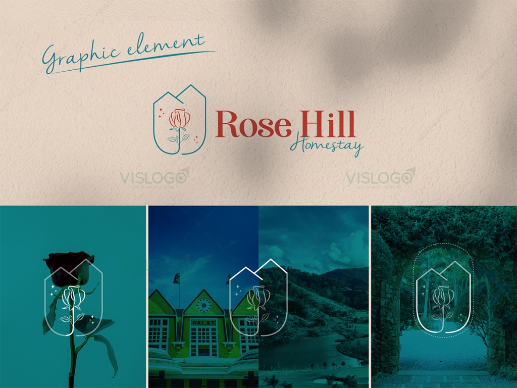 Thiết kế logo, nhận diện thương hiệu Rose Hill Homestay 