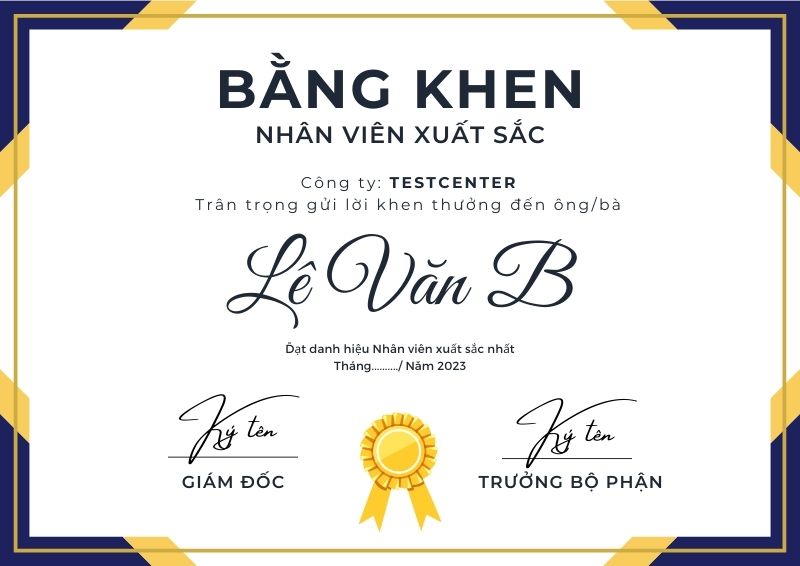 Mẫu bằng khen 08