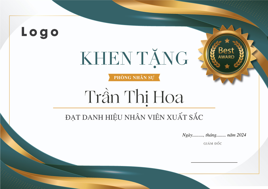 in giấy khen thưởng nhân viên xuất sắc cuối năm