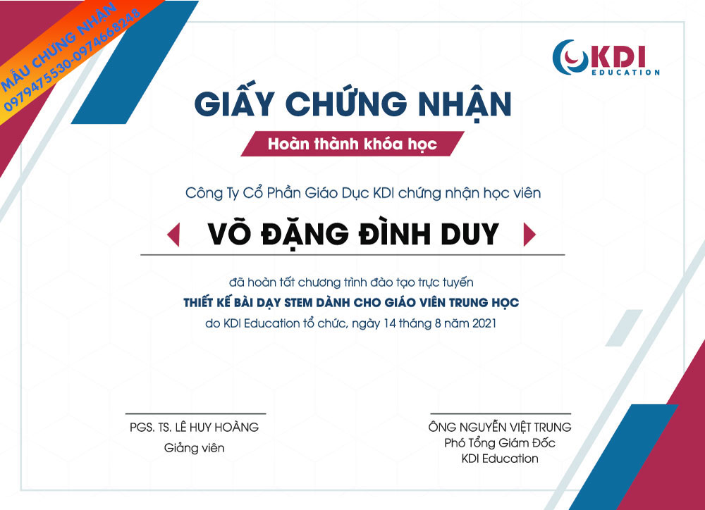 Giấy chứng nhận hoàn thành khóa học